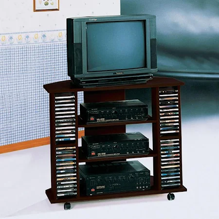 TV Stand W/CD Rack and Wheel Casters